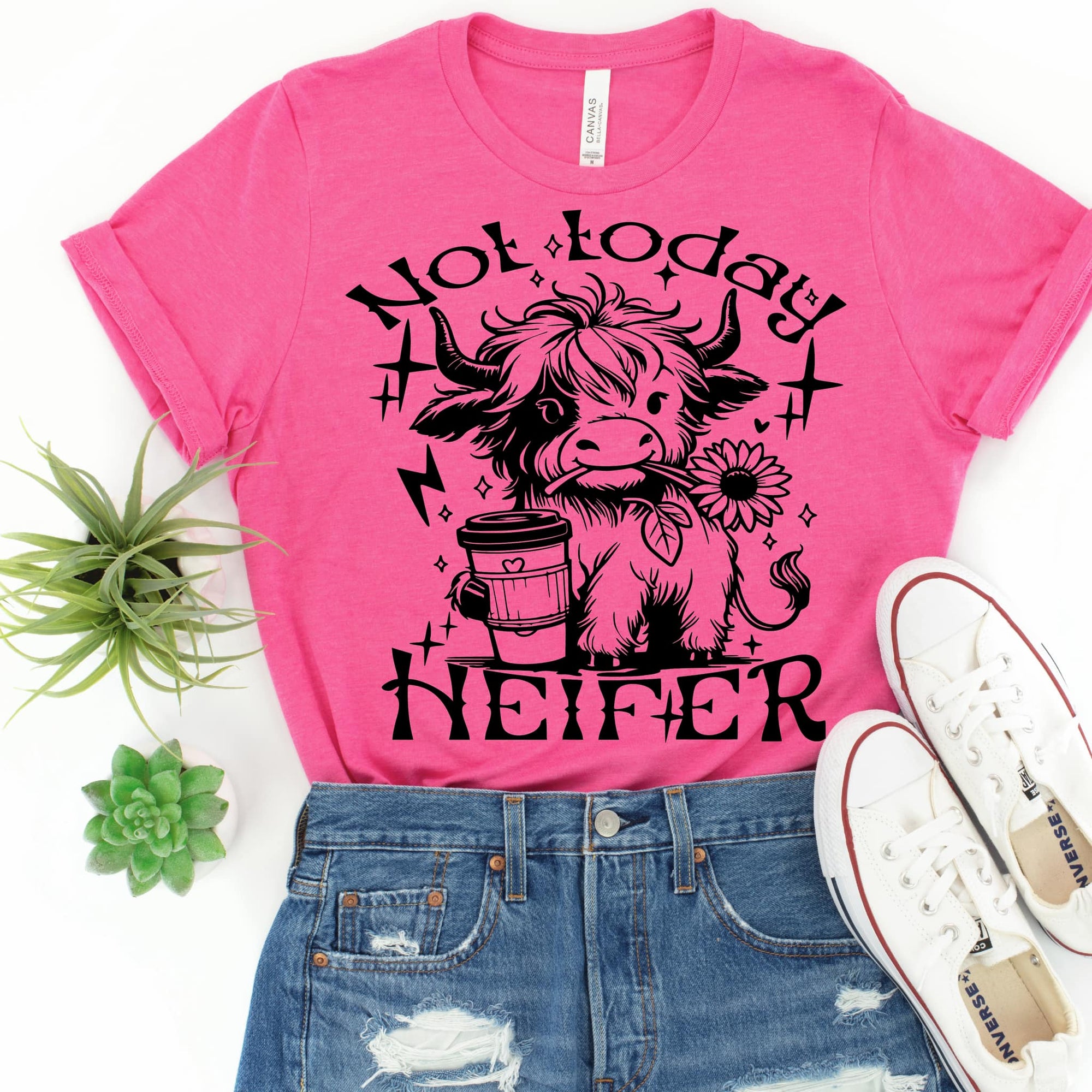 Not Today Heifer Graphic Tee with color options