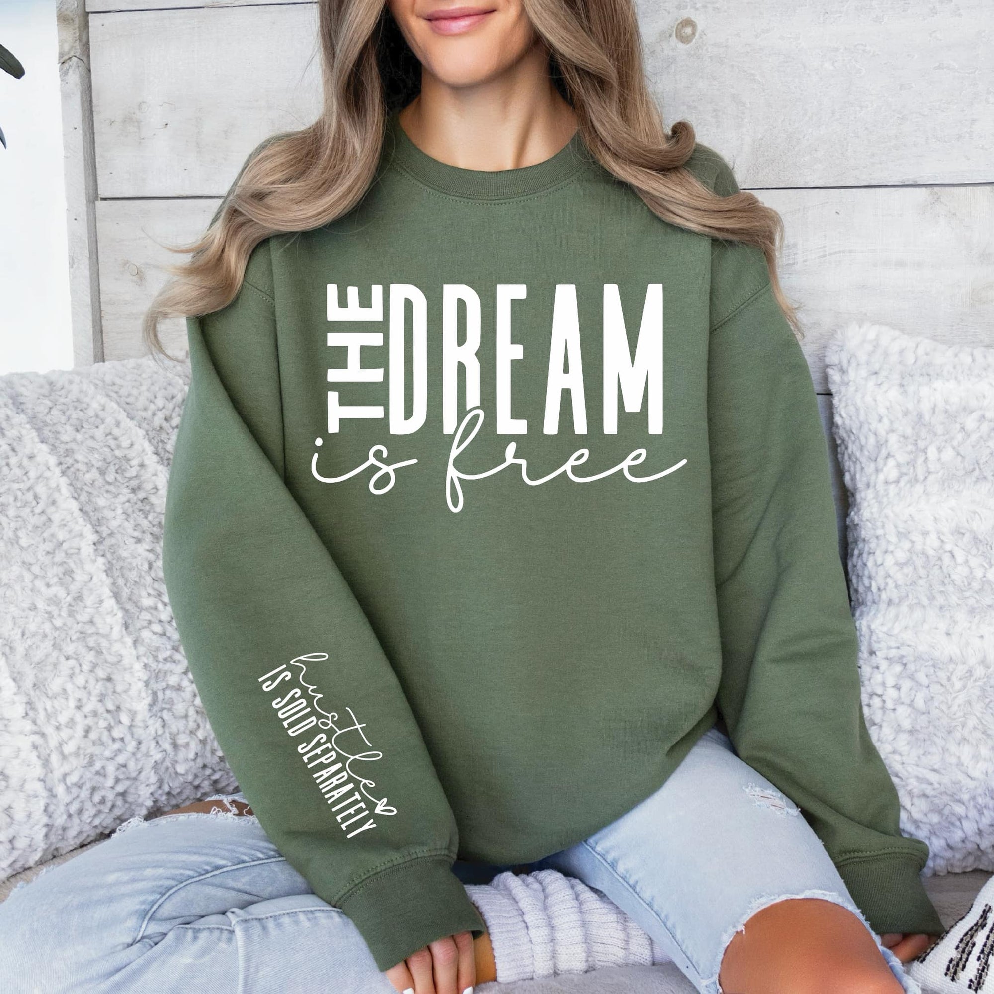 The Dream   With Sleeve Accent Sweatshirt