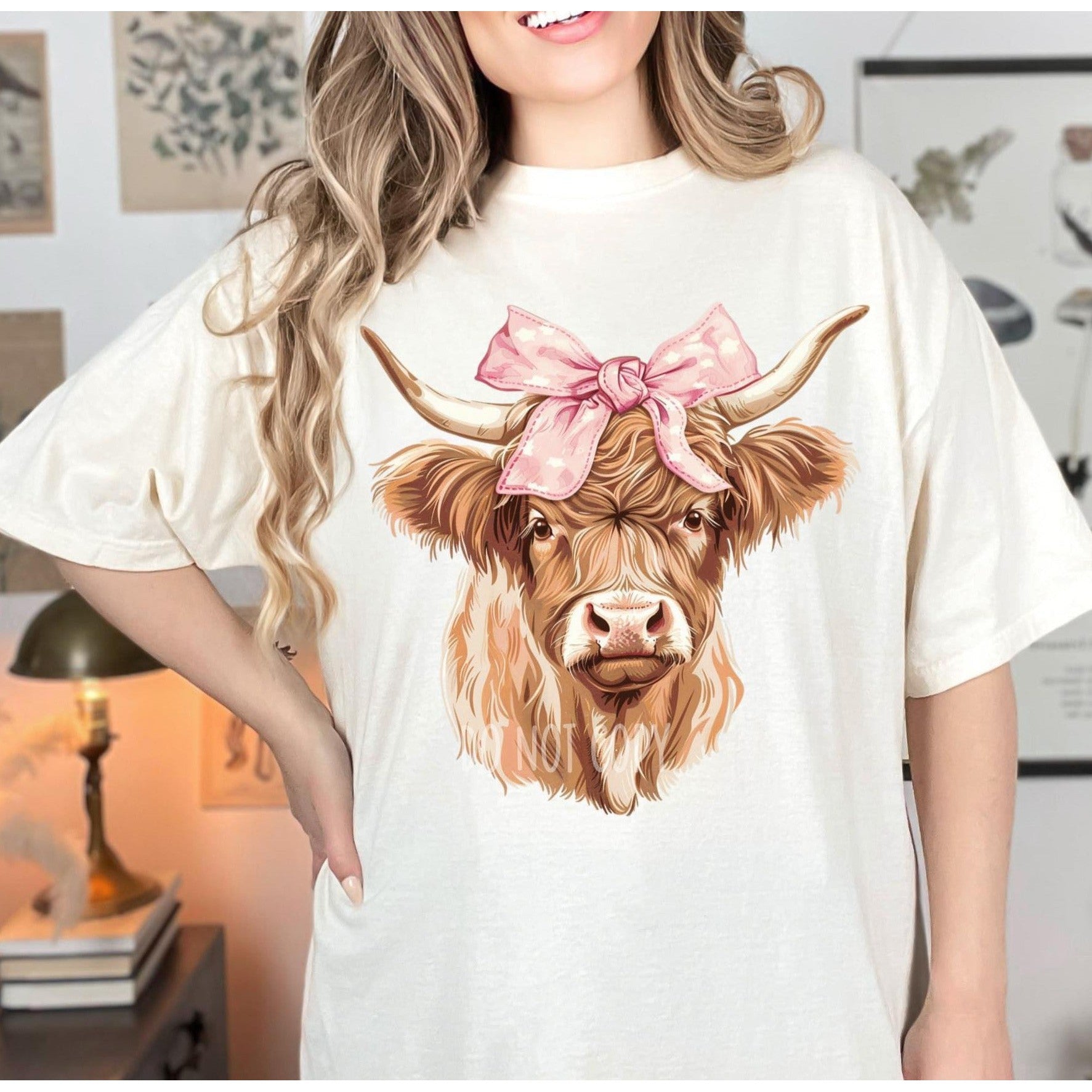 Pink Bow Cow  Graphic Tee