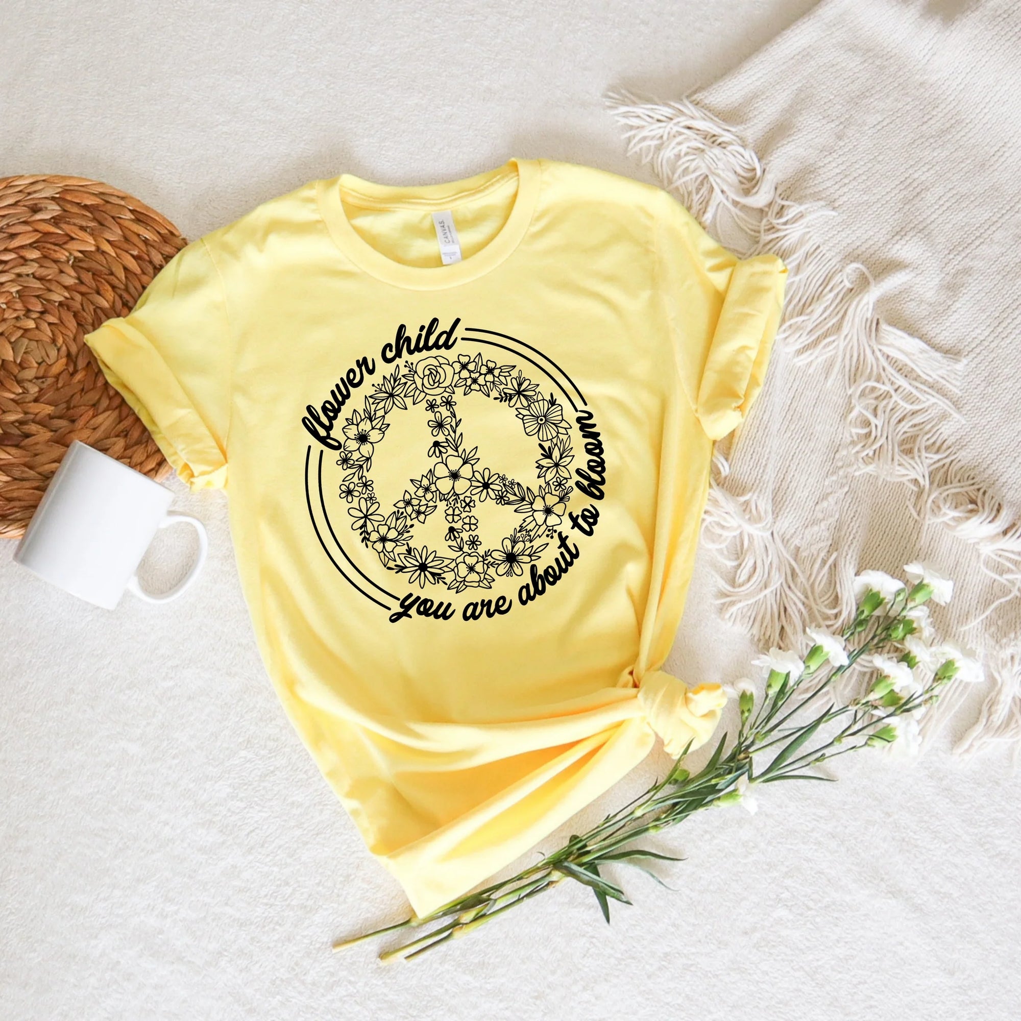 Flower child you are about to bloom Graphic tee
